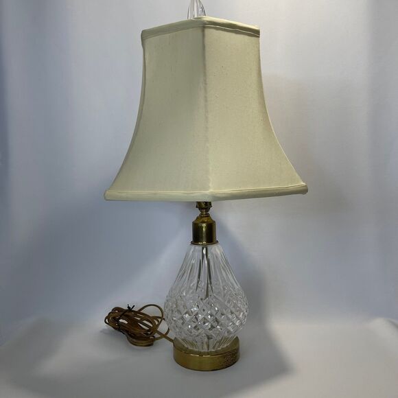 Waterford Table Lamp Crystal Original Silk Shade - Picture 1 of 12